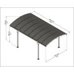 Canopia carport atlas 4. 95 x 2. 88 m gris toiture teinte