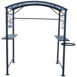 Carport barbecue - habrita - finition époxy gris anthracite - toit en acier Carport barbecue - habrita - finition époxy gris anthracite - toit en acier