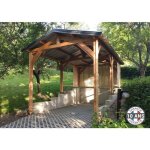 Carport bois 20m� abri camping - car suv ou utilitaire garantie 10 ans 6 poteaux 14x14