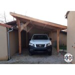 Carport bois douglas fran�ais 16 m� ? 1 pente ? 4 poteaux ? abri voiture ext�rieur ? garantie 10 ans