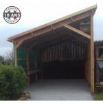 Carport bois douglas fran�ais 34 m� ? 1 pente ? 8 poteaux ? abri voiture ext�rieur ? garantie 10 ans