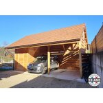 Carport bois douglas fran�ais 34 m� ? 2 pentes ? 8 poteaux ? abri bois ext�rieur ? garantie 10 ans
