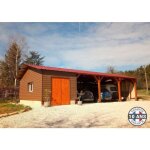 Carport bois douglas fran�ais 57 m� ? 2 pentes ? 10 poteaux ? abri voiture ext�rieur ? garantie 10 ans ...