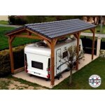 Carport bois douglas fran�ais camping car 25 m� ? 2 pentes ? 6 poteaux ? abri camping car ext�rieur ? ...