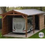 Carport bois douglas fran�ais camping car 43 m� ? 2 pentes ? 8 poteaux ? abri camping car ext�rieur ? ...