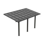 Carport pergola adoss�e en aluminium et toit polycarbonate - 1513 m� - anthracite - pazera
