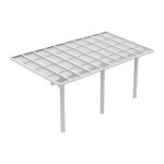 Carport pergola adoss�e en aluminium et toit polycarbonate - 1854 m� - blanc - pazera