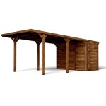 Carport simple en bois 21 m² avec annexe léon Carport simple en bois 21 m² avec annexe léon