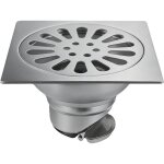 Carr� drain de plancher en acier inoxydable avec passoire filtre grille douche siphon de sol anti - odeur ...