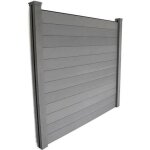 Panneau occultant brise - vue en composite - gris - larg. 209 cm