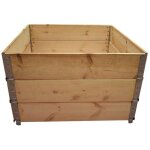 Carr� potager en bois naturel 1000x1000mm hauteur 585mm -