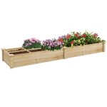 Outsunny - jardinière - bois de sapin - 237x60x25cm - effet bois naturel Outsunny - jardinière - bois de sapin - 237x60x25cm - effet bois naturel
