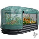 Carr� potager de jardin - outsunny - cage de protection - cadre en acier galvanis� - 180 x 90 x 93 cm ...