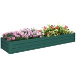 Carr� potager - outsunny - rectangulaire - fond ouvert - avec coins de protection - acier galvanis� - ...