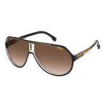 Lunettes de soleil carrera carrera 1057 / s 64 / 11 / 135 black gold / brown shaded inject / propionate ...