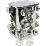 Carrousel  pices - marque - 12 pots - polypropylne - acier inoxydable - argent - transparent