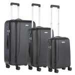 Carryon skyhopper set de 3 valises rigide - set de bagages avec serrure tsa polycarbonate - noir