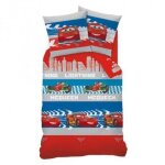 Housse de couette + taie doreiller - disney - cars - rouge - 140x200 cm - synthtique
