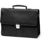 Cartable en cuir de vachette grain noir pour homme - gerard henon gh 2928