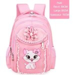Sac � dos - enfant - cartable fille primaire - nylon imperm�able - rose - trousse incluse