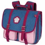 Cartable - kickers - bleu jean - 38 cm - 2 compartiments - garantie 1 an - enfant
