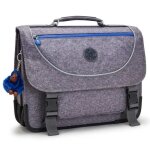 Cartable - kipling - preppy - 41 cm - blanc - 3 compartiments - housse de protection fluo