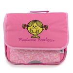 Cartable - madame bonheur - 35cm - 1 compartiment - rose - polyester - enfant