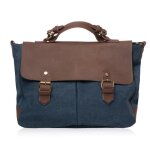 Cartable - moorea - cuir et toile - 44x29x12 cm - sac � main et bandouli�re - femme