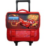 Cartable  roulettes disney cars rouge - bagtrotter - 38 cm - enfant - garon