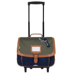 Cartable  roulettes - tann's - axel - vert - 2 compartiments - 1 poche zippe - 2023