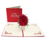Carte 3d pop up - amoune - saint - valentin - bouquet de roses - rouge - mixte - adulte