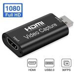 Carte de capture vid�o - video live streaming - hdmi vers usb - 1080p - compatible windows macos - noir ...