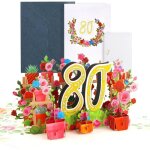 Carte danniversaire 3d - unique - 80 ans - matriau de haute qualit - design color - effet visuel tonnant ...