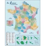 Carte france administrative routire et dom - tom - cbg - murale pllicule 66x845cm - 4 ?illets pour ...