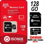 Carte m�moire micro - sd isonix 128 go sdhc / sdxc + adaptateur