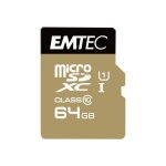 Carte mémoire microsdxc 64go emtec + adaptateur cl10 gold + uhs - i 85mb / s Carte mémoire microsdxc 64go emtec + adaptateur cl10 gold + uhs - i 85mb / s