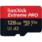 Carte mmoire microsdxc sandisk extreme pro 128 go + adaptateur sd avec performances applicatives a2 ...