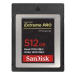 Carte m�moire - sandisk - sdcfxpress - 512 go - 1700 mo / s lecture - 1400 mo / s �criture - noir