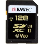 Carte m�moire sdxc - emtec - ecmsd128guhs2v60 - 128 go - uhs - ii u3 v60 - 300 mo / s lecture