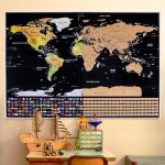 Carte du monde � gratter voyage affiche (82x59 cm) scratch off world map grattez les endroits que vous ...