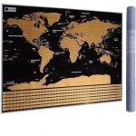 Carte du monde � gratter xxl avec drapeaux d�taill�e et pr�cise - cadeau id�al pour les voyageurs - poster ...