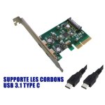 Carte contrôleur pci express - asm - usb 3. 1 - 10gb - 2 ports externes type c - compatible windows et ... Carte contrôleur pci express - asm - usb 3. 1 - 10gb - 2 ports externes type c - compatible windows et ...