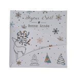 Carte de voeux - carte 3 volets farandole - joyeux noel bonne annee