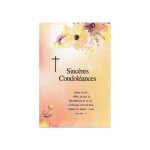 Carte de voeux - condoleances - sinceres condoleances - fleurs jaunes