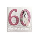 Carte de voeux glamour - anniversaire - 60 ans rose argente Carte de voeux glamour - anniversaire - 60 ans rose argente