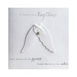 Carte de voeux glamour - baptme - racines et ailes