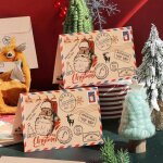 Carte de voeux noel 20 pices carte cadeau de nol cartes de noel pliantes avec enveloppes motif de nol ...