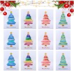Carte de voeux no�l - marque non sp�cifi�e - 12 cartes avec enveloppes - motifs sapin - 10x15cm - papier ...