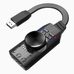 Carte son externe usb aux son virtuel 7. 1 canaux contr�le du volume qualit� audio haute d�finition portable ...