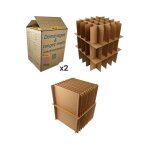 Carton d�m�nagement grand volume double cannelure 45x45x56. 5 cm - 114l + s�parateur 24 assiettes + s�parateur ...